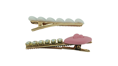 Picture of Hair clip set of 2 accessories with heart and teddy bear