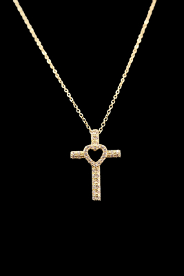 Picture of Cross necklace with zircon stones
