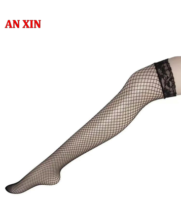 Εμφάνιση  λεπτομερειών Γυναικείες  κάλτσες διχτυωτές με δαντέλα μέχρι πάνω από το γόνατο ONE SIZE Εικόνα της Γυναικείες  κάλτσες διχτυωτές με δαντέλα μέχρι πάνω από το γόνατο ONE SIZE