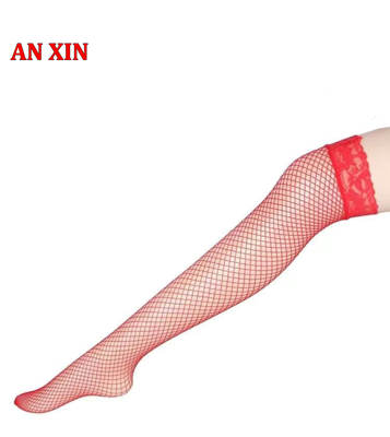 Εικόνα της Γυναικείες  κάλτσες διχτυωτές με δαντέλα μέχρι πάνω από το γόνατο ONE SIZE