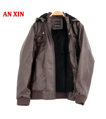 Picture of GANT men's leatherette jacket with faux fur lining