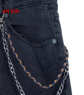 Picture of YTWO ανδρικό παντελόνι τζιν με αλυσίδα και σκισίματα