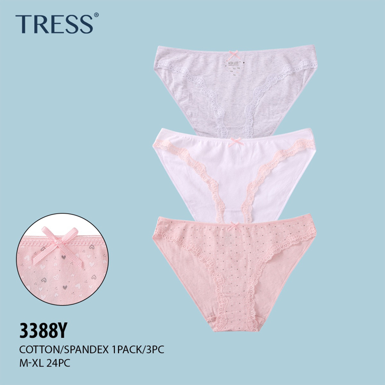 Εικόνα της TRESS τριάδα γυναικεία εσώρουχα βαμβακερά (3τμχ)