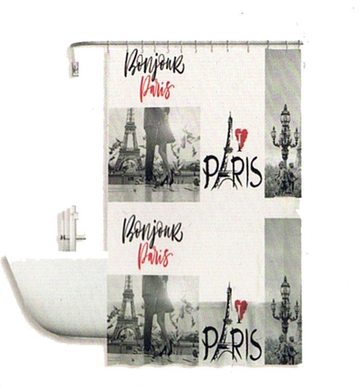 Εικόνα της Κουρτίνα μπάνιου I LOVE PARIS (180x180)