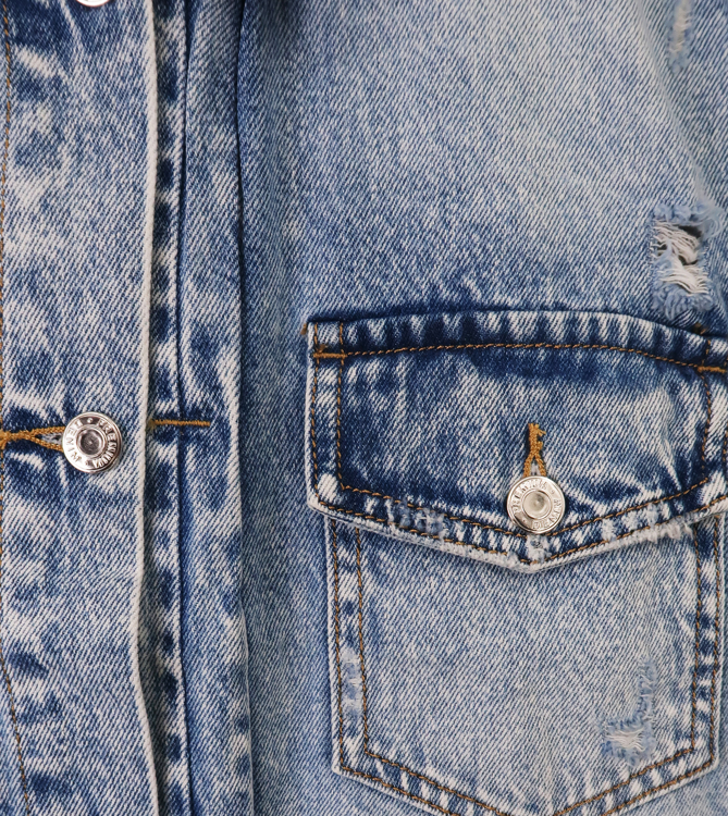 Picture of Γυναικεία αμάνικη ζακέτα denim με φθαρσίματα και σκισίματα ( σχέδιο)