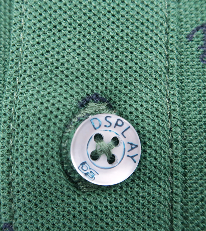 Εικόνα της DSPLAY ανδρική μπλούζα πικέ με κουμπιά και λογότυπο DS