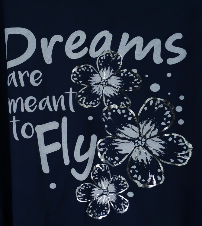 Εικόνα της Γυναικεία μπλούζα DREAMS ARE MENT TO FLY με άνοιγμα  στους ώμους ONE SIZE