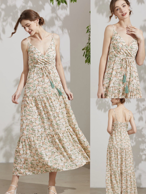 Εικόνα της Γυναικείο φόρεμα με λουλούδια τιραντάκι