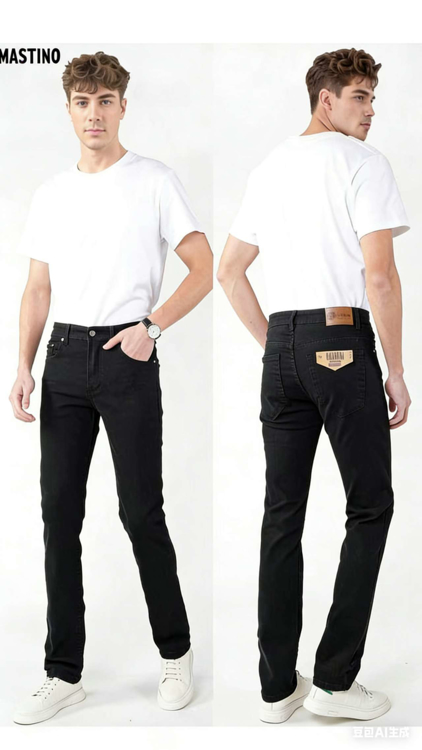 Εικόνα της Ανδρικό παντελόνι τζιν μαύρο MASTINO 46-60